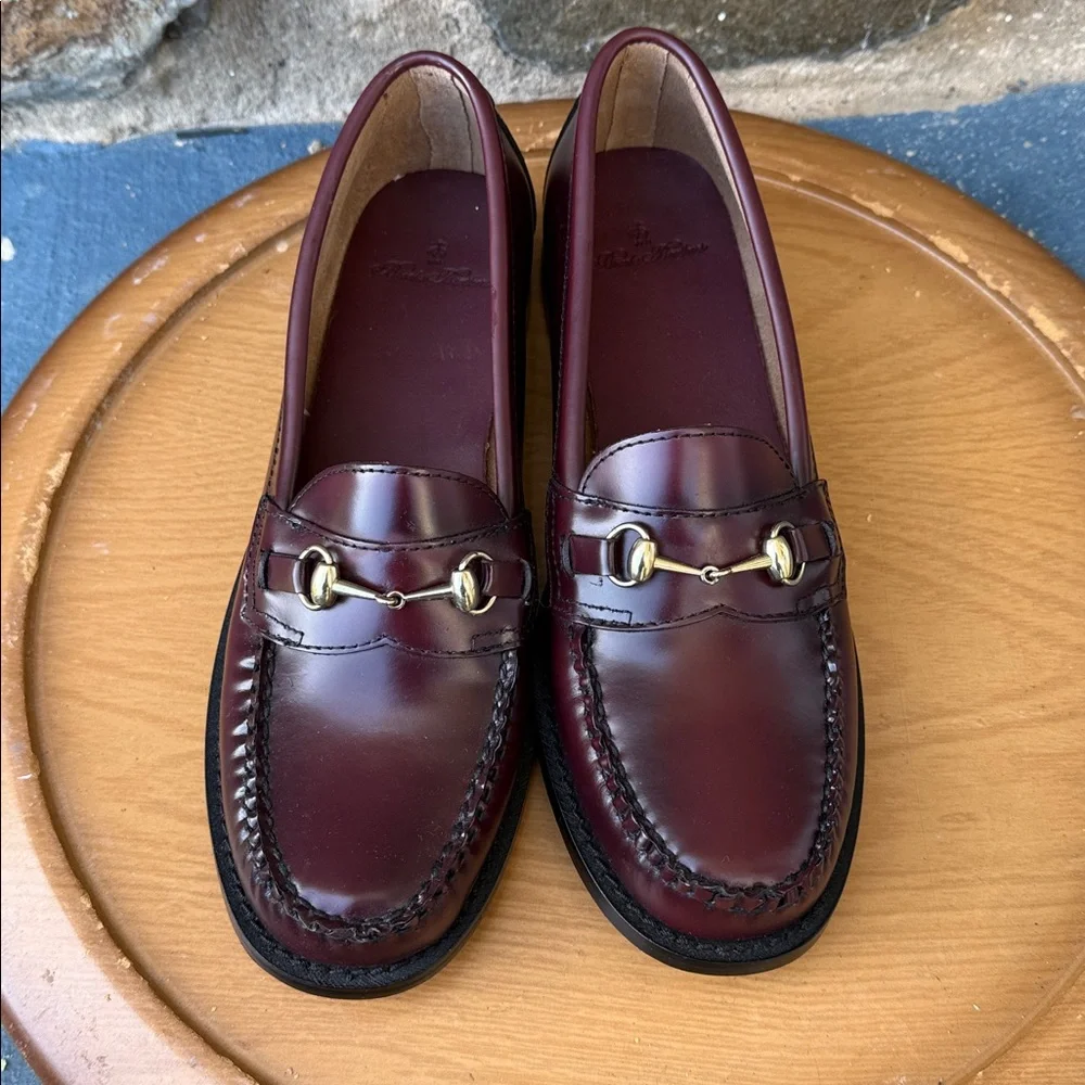 NEW Brooks Brothers Horsebit Loafers Burgundy Leather Size 8